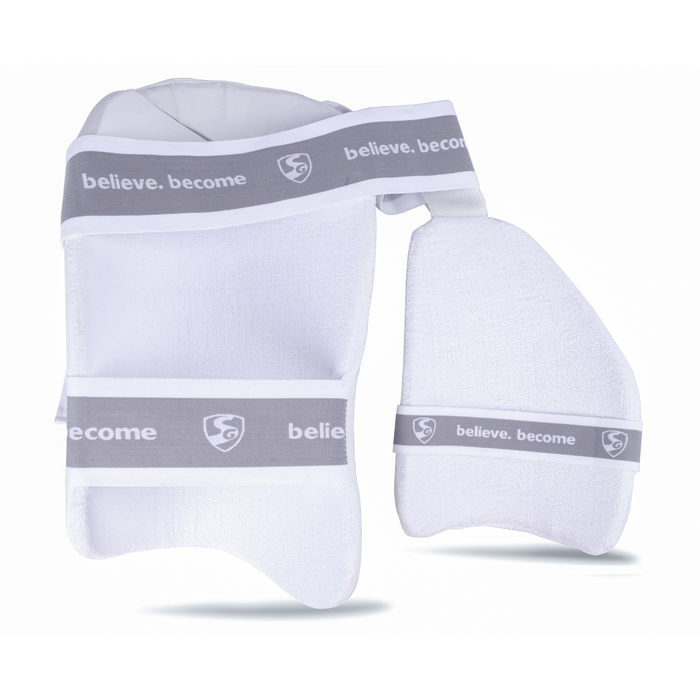 SG Combo Ace Protector Cricket Batting Thigh Pad (White)