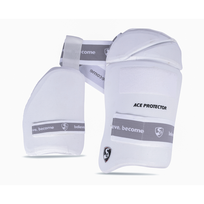 SG Combo Ace Protector Cricket Batting Thigh Pad (White)